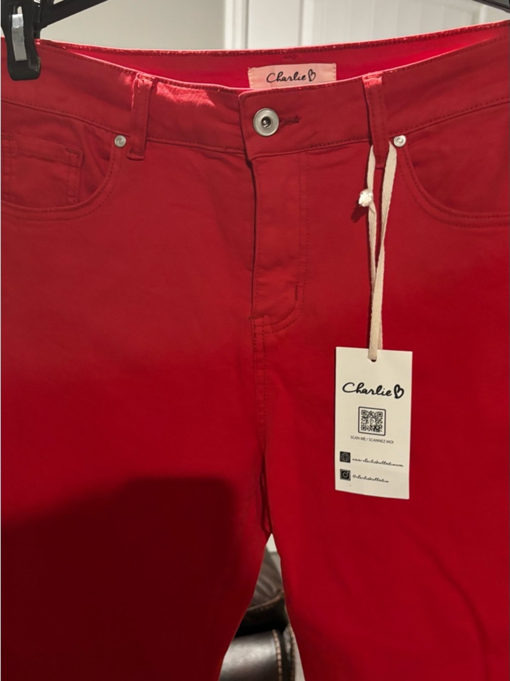 CHARLIE B Red Straight Leg Jeans